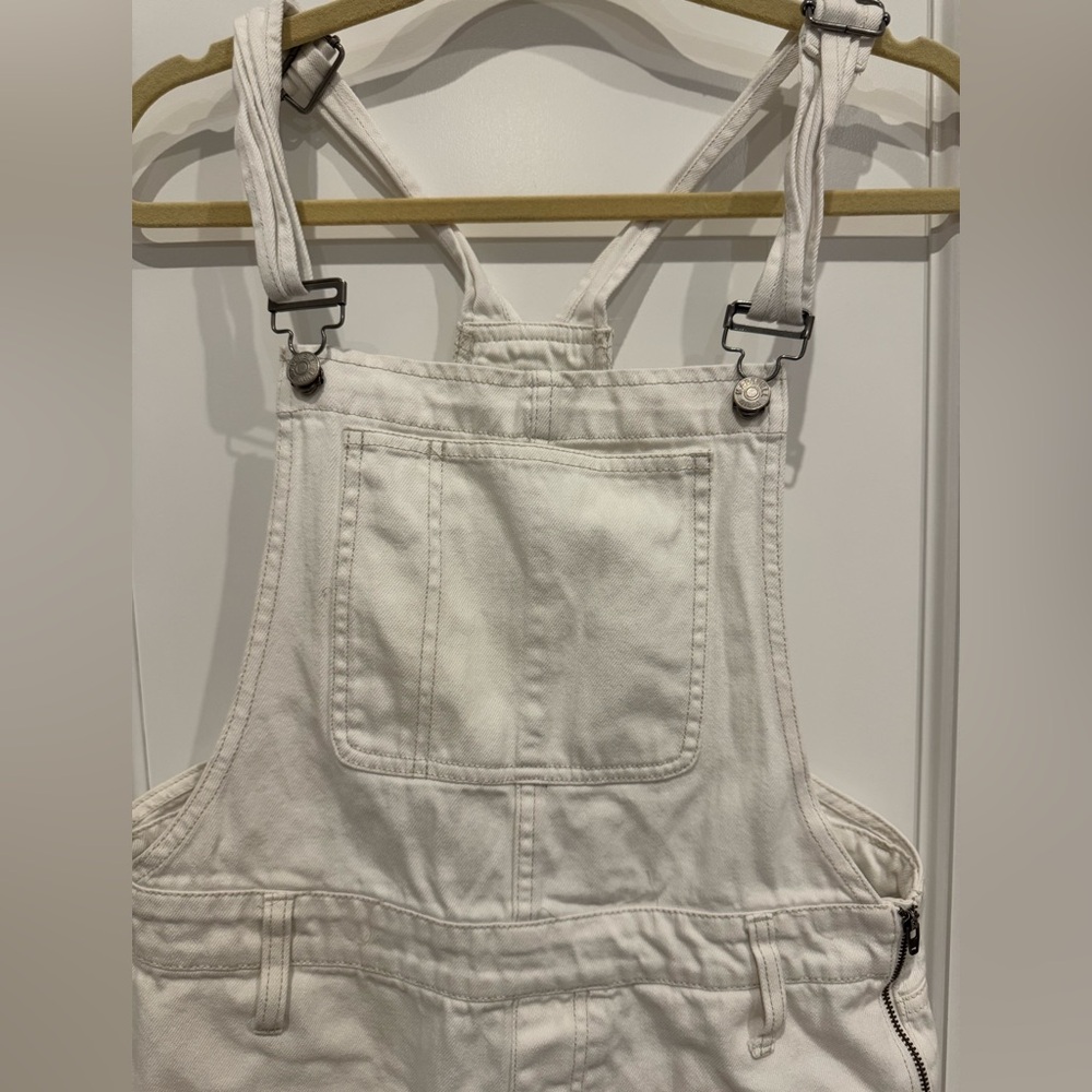 Madewell Cream Denim Overalls